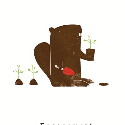 ein biber und das wort "engagement"