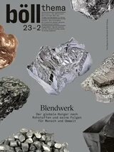 Cover Böll.Thema 2/2023 Blendwerk: Verschiedene Rohstoffe auf grauem Hintergrund